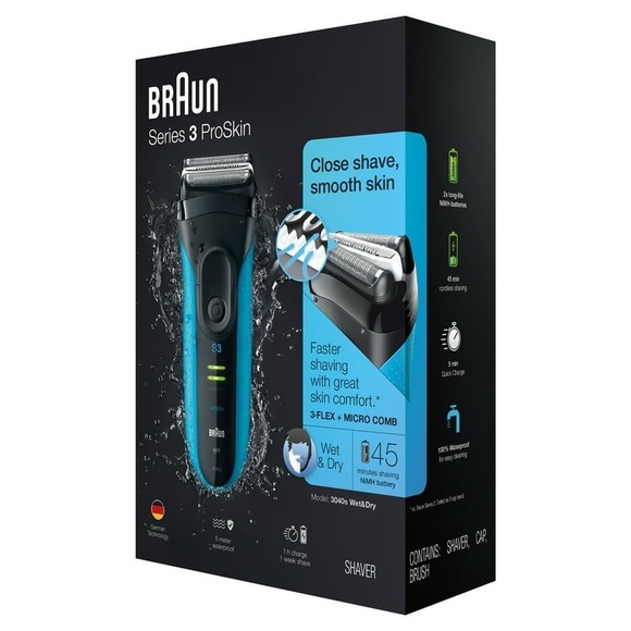 Braun Series 3 ProSkin 3040s Wet Dry Electric Shaver, - Picture 1 of 4